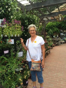 Cindy with the plants at Filoli
